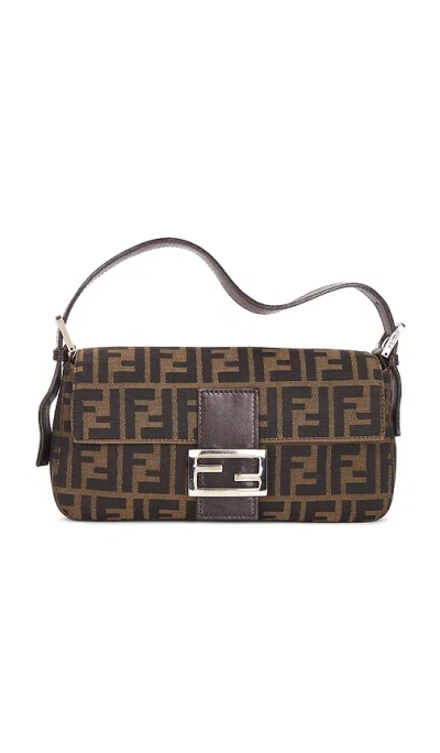 Fwrd Renew Fendi Zucca Baguette Shoulder Bag In Brown