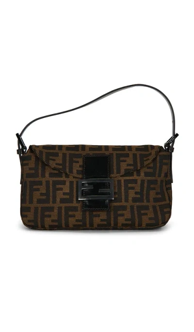 Fwrd Renew Fendi Zucca Baguette Shoulder Bag In Brown