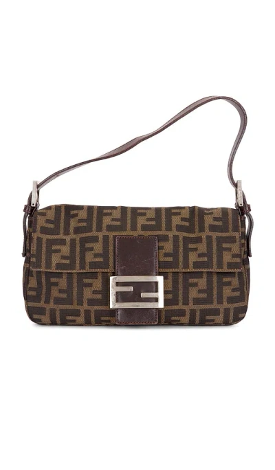 Fwrd Renew Fendi Zucca Baguette Shoulder Bag In Brown