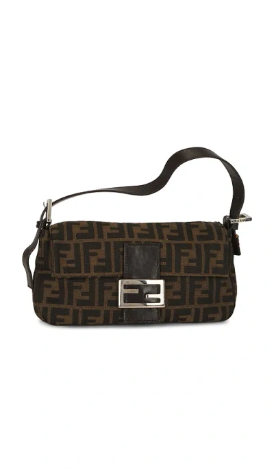 Fwrd Renew Fendi Zucca Baguette Shoulder Bag In Brown