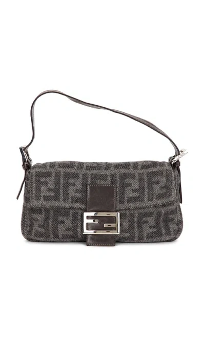 Fwrd Renew Fendi Zucca Baguette Shoulder Bag In Gray