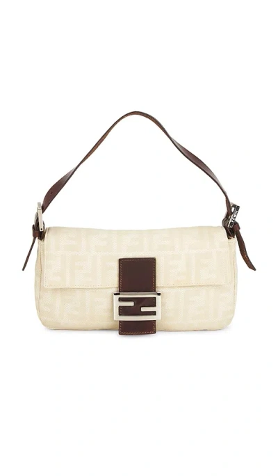 Fwrd Renew Fendi Zucca Baguette Shoulder Bag In Neutral