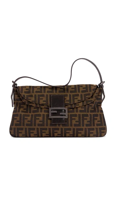 Fwrd Renew Fendi Zucca Baguette Shoulder Bag In Tobacco Brown