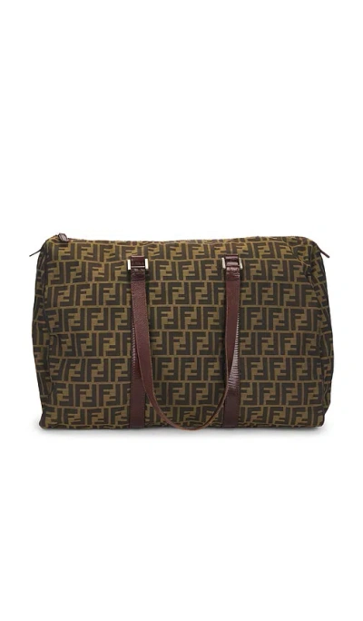 Fwrd Renew Fendi Zucca Boston Bag In Brown