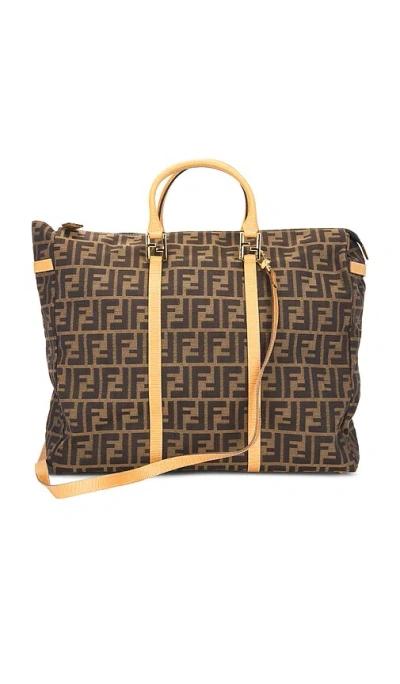 Fwrd Renew Fendi Zucca Boston Bag In Brown