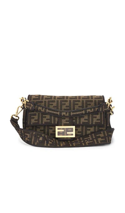 Fwrd Renew Fendi Zucca Ff 1974 Baguette Shoulder Bag In Brown