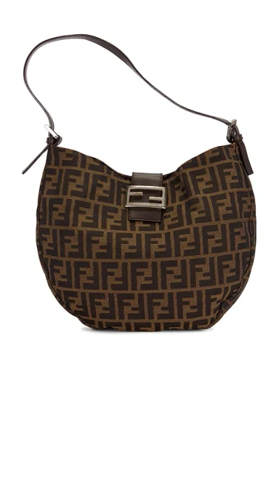 Fwrd Renew Fendi Zucca Hobo Bag In Brown