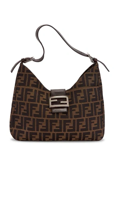Fwrd Renew Fendi Zucca Hobo Bag In Brown