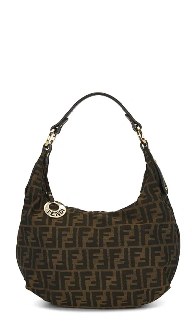 Fwrd Renew Fendi Zucca Hobo Bag In Brown