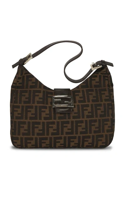 Fwrd Renew Fendi Zucca Hobo Bag In Brown