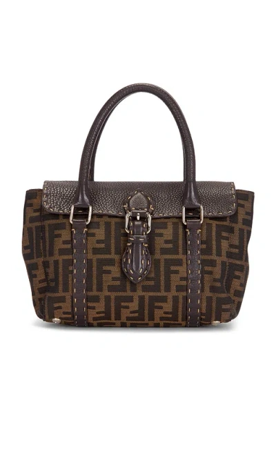 Fwrd Renew Fendi Zucca Linda Handbag In Brown