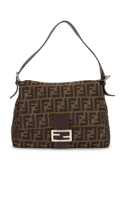 Fwrd Renew Fendi Zucca Mama Forever Baguette Shoulder Bag In Black