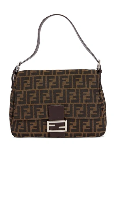 Fwrd Renew Fendi Zucca Mama Forever Baguette Shoulder Bag In Brown
