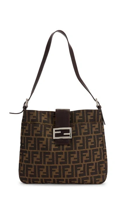 Fwrd Renew Fendi Zucca Mama Forever Baguette Shoulder Bag In Brown