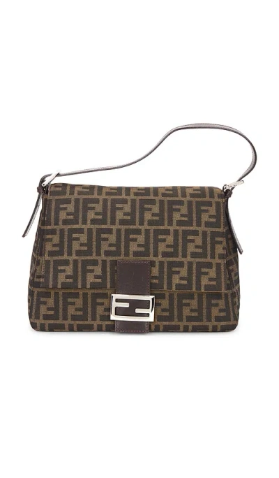 Fwrd Renew Fendi Zucca Mama Forever Baguette Shoulder Bag In Brown