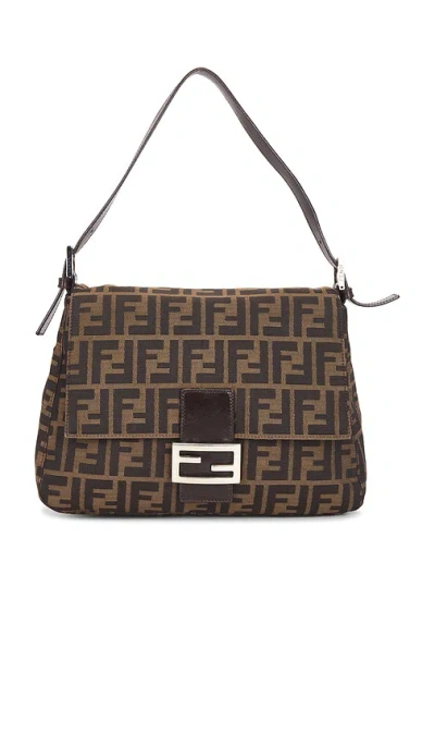 Fwrd Renew Fendi Zucca Mama Forever Baguette Shoulder Bag In Brown