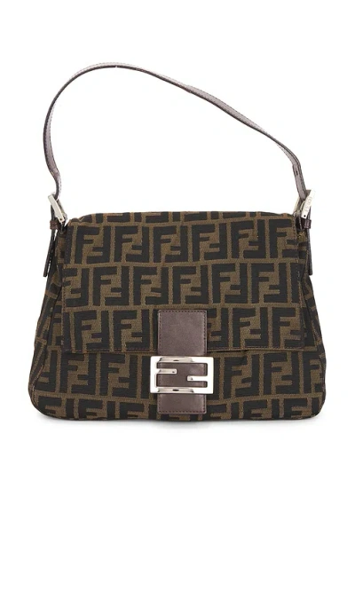 Fwrd Renew Fendi Zucca Mama Forever Baguette Shoulder Bag In Brown
