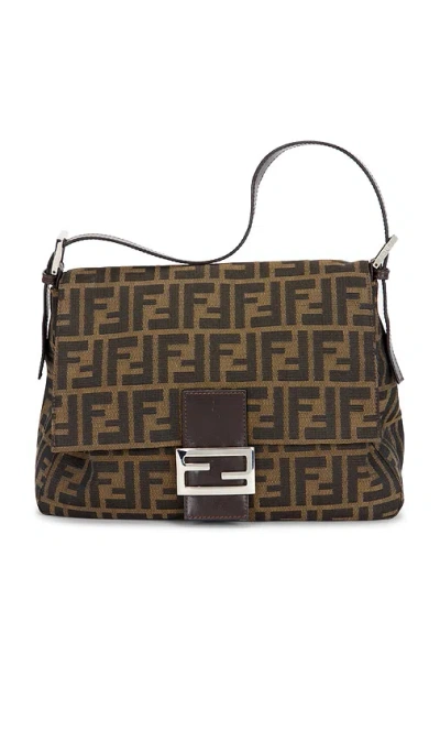 Fwrd Renew Fendi Zucca Mama Forever Baguette Shoulder Bag In Brown