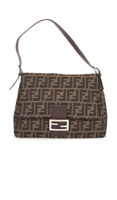 Fwrd Renew Fendi Zucca Mama Forever Baguette Shoulder Bag In Brown