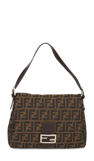 Fwrd Renew Fendi Zucca Mama Forever Baguette Shoulder Bag In Brown