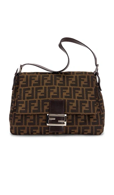 Fwrd Renew Fendi Zucca Mama Forever Baguette Shoulder Bag In Brown