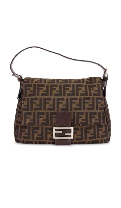 Fwrd Renew Fendi Zucca Mama Forever Baguette Shoulder Bag In Brown