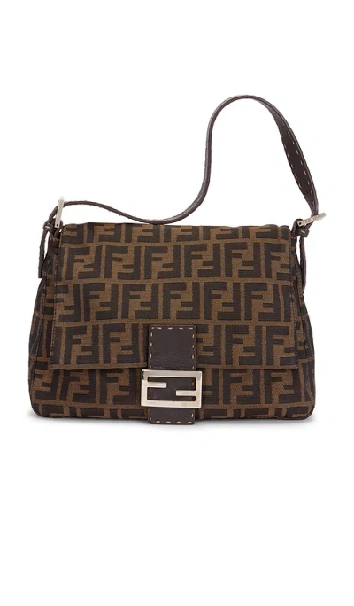 Fwrd Renew Fendi Zucca Mama Forever Baguette Shoulder Bag In Brown