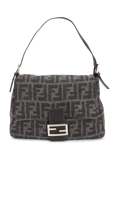 Fwrd Renew Fendi Zucca Mama Forever Baguette Shoulder Bag In Gray