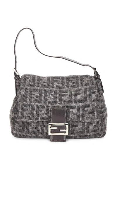 Fwrd Renew Fendi Zucca Mama Forever Baguette Shoulder Bag In Gray