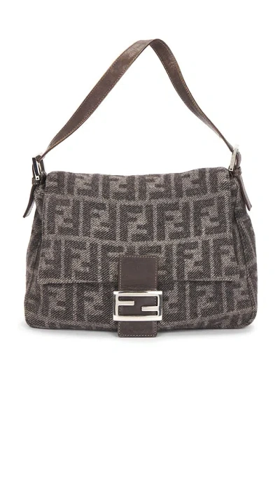 Fwrd Renew Fendi Zucca Mama Forever Baguette Shoulder Bag In Gray