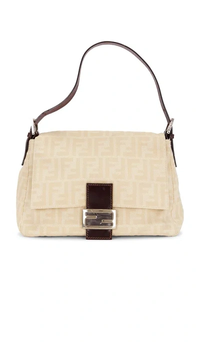 Fwrd Renew Fendi Zucca Mama Forever Baguette Shoulder Bag In Neutral