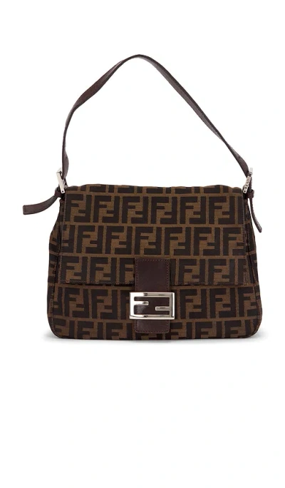 Fwrd Renew Fendi Zucca Mama Forever Baguette Shoulder Bag In Tobacco Brown