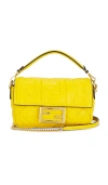 Fwrd Renew Fendi Zucca Mini Baguette Shoulder Bag In Yellow