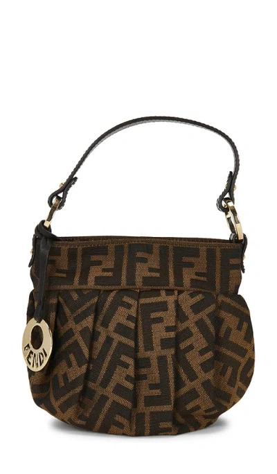 Fwrd Renew Fendi Zucca Mini Chef Hobo Bag In Brown