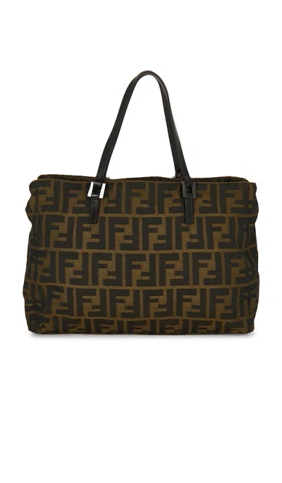 Fwrd Renew Fendi Zucca Mini Tote Bag In Brown