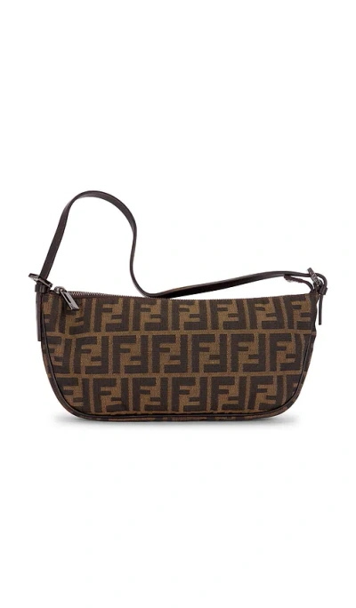 Fwrd Renew Fendi Zucca Pochette Shoulder Bag In Brown