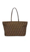 Fwrd Renew Fendi Zucca Roll Tote Bag In Brown