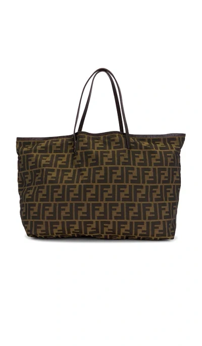 Fwrd Renew Fendi Zucca Roll Tote Bag In Brown