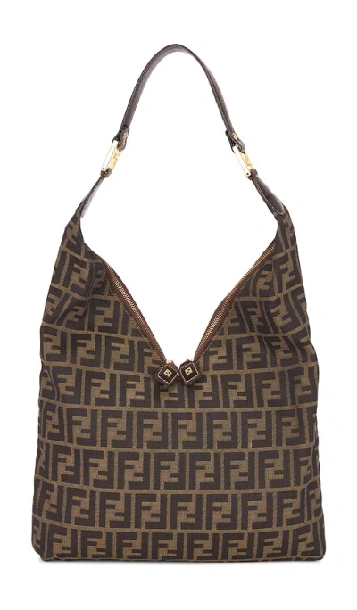 Fwrd Renew Fendi Zucca Shoulder Bag In Brown