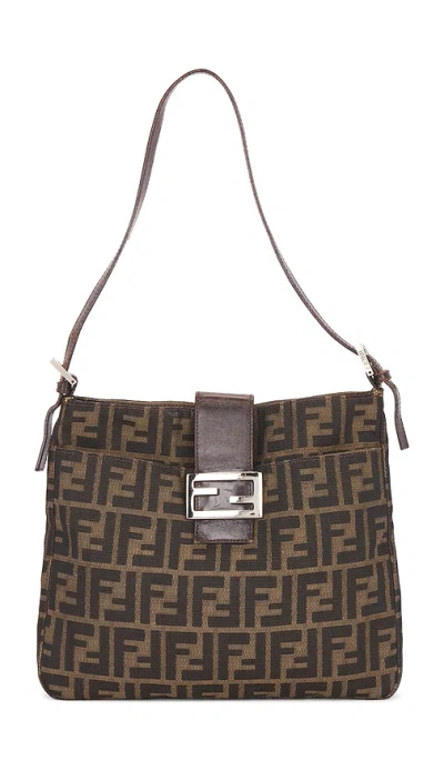 Fwrd Renew Fendi Zucca Shoulder Bag In Brown