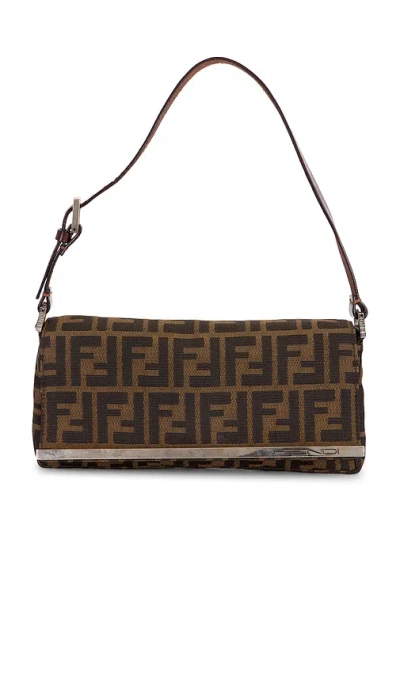 Fwrd Renew Fendi Zucca Shoulder Bag In Brown