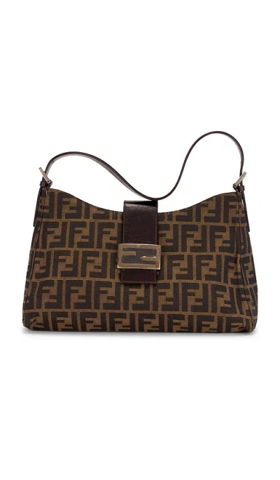 Fwrd Renew Fendi Zucca Shoulder Bag In Brown