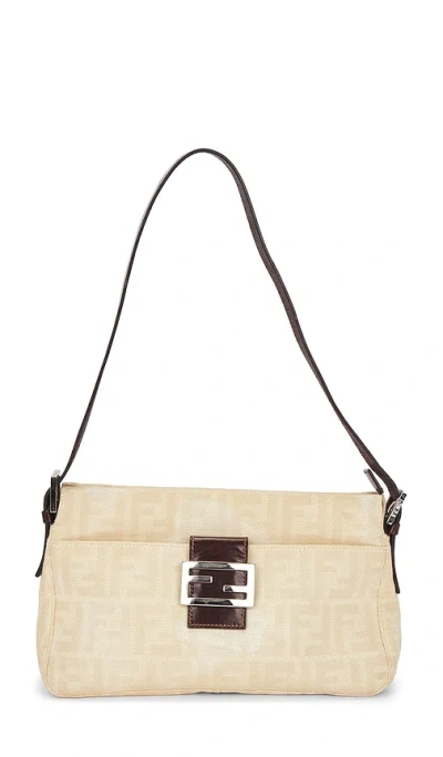 Fwrd Renew Fendi Zucca Shoulder Bag In Sand