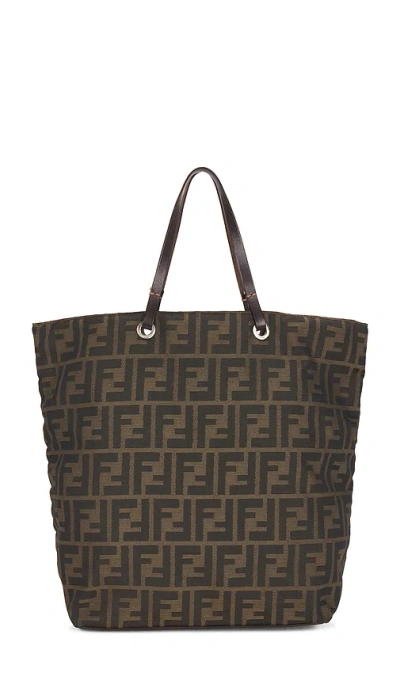 Fwrd Renew Fendi Zucca Tote Bag In Brown