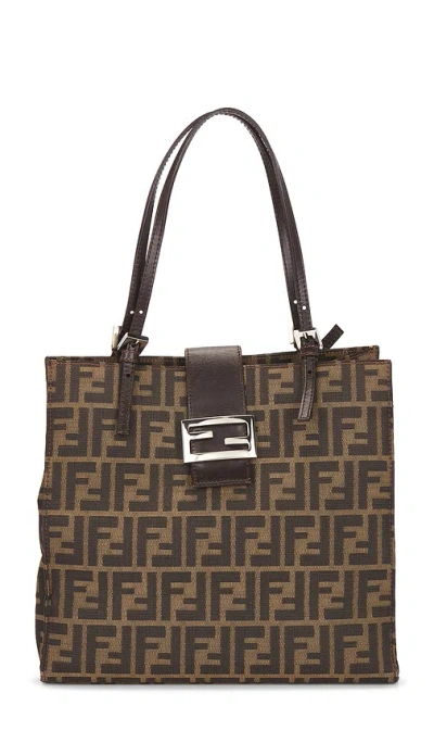 Fwrd Renew Fendi Zucca Tote Bag In Brown
