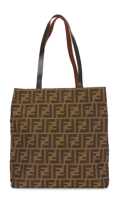 Fwrd Renew Fendi Zucca Tote Bag In Brown