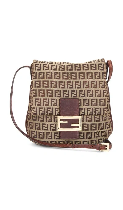 Fwrd Renew Fendi Zucchino Crossbody Bag In Nude