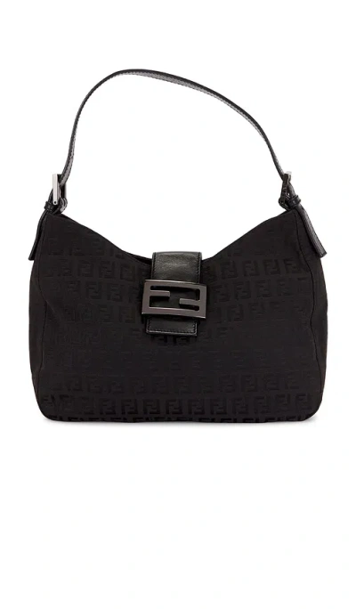 Fwrd Renew Fendi Zucchino Hobo Bag In Black