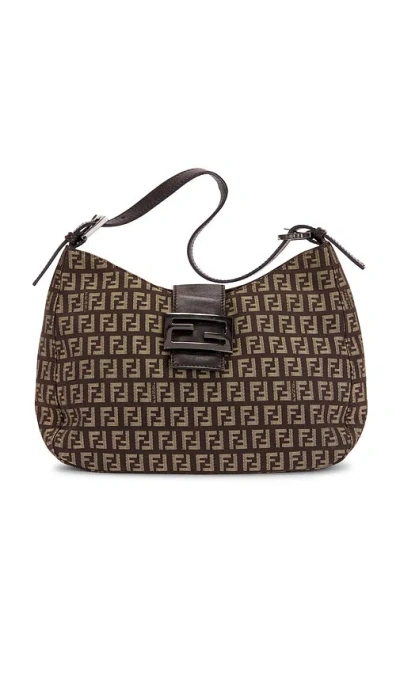 Fwrd Renew Fendi Zucchino Hobo Bag In Brown