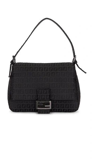 Fwrd Renew Fendi Zucchino Mama Baguette Shoulder Bag In Black